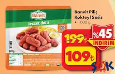 BANVİT PİLİÇ KOKTEYL SOSİS 1 KG fiyat ve kampanya bilgisi
